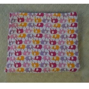 Zutano Elephants Baby Swaddle Blanket Muslin White Pink Purple Orange Cotton